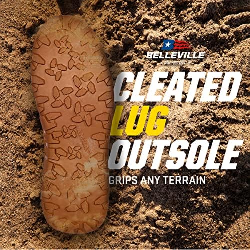 Belleville BV505 8 Inch AMRAP Athletic Field Boot - Coyote Brown Combat Boots for Men Featuring Cattlehide Leather & Nylon Upper with Moisture-Wicking Lining, TPU Midsole, and Rubber Outsole, Coyote, | Image 5