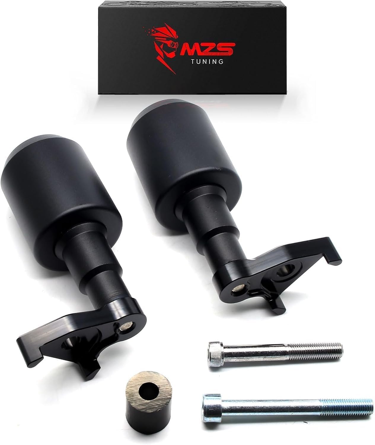MZS Motorcycle Frame Sliders Compatible with ZX10R ZX-10R ABS 2011 2012 2013 2014 2015, Racing Falling Crash Protector Guards No Cut Kits Accessories Black