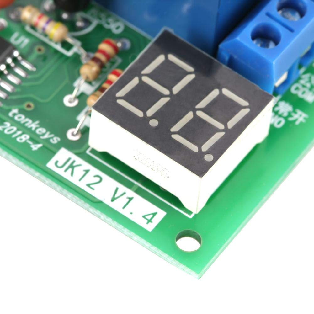 Temporizzatore 12V, Akozon Modulo Interruttore Timer Relè Temporizzato Regolabile, Display a LED Modulo di Spegnimento Ritardato Ad Alta Precisione, Timer Relè Conto Alla Rovescia Off Modulo