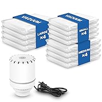 Vacbird Sacchetti Sottovuoto Vestiti con Pompa Elettrica, Confezione da 12 (4 Grandi)
