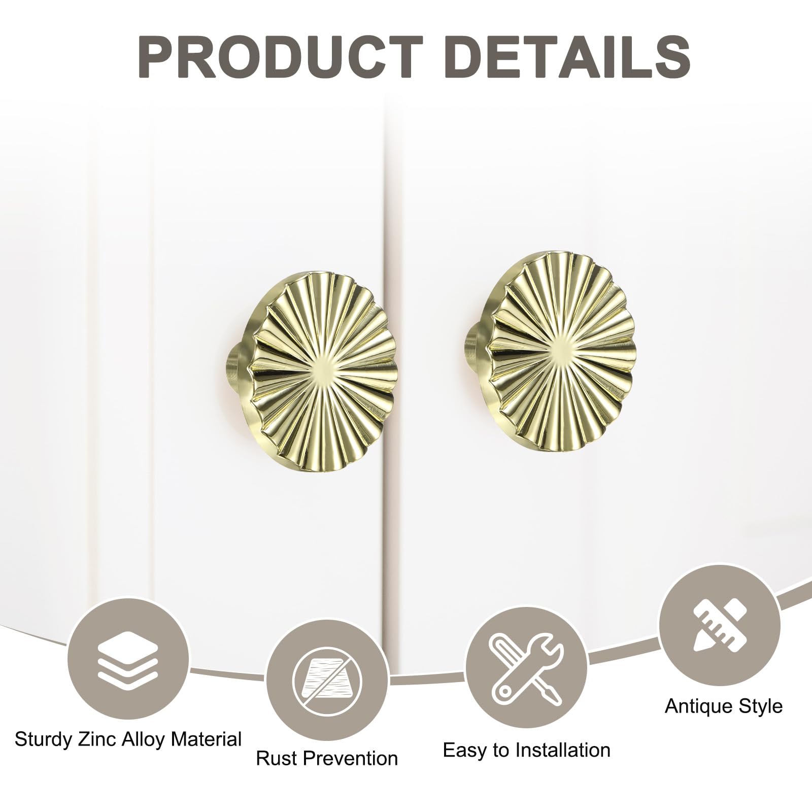M METERXITY 6-Pack Brushed Cabinet Knobs - Image 2
