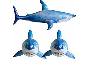3-Pack Inflatable Shark Pool Float Toys for Party Decoration