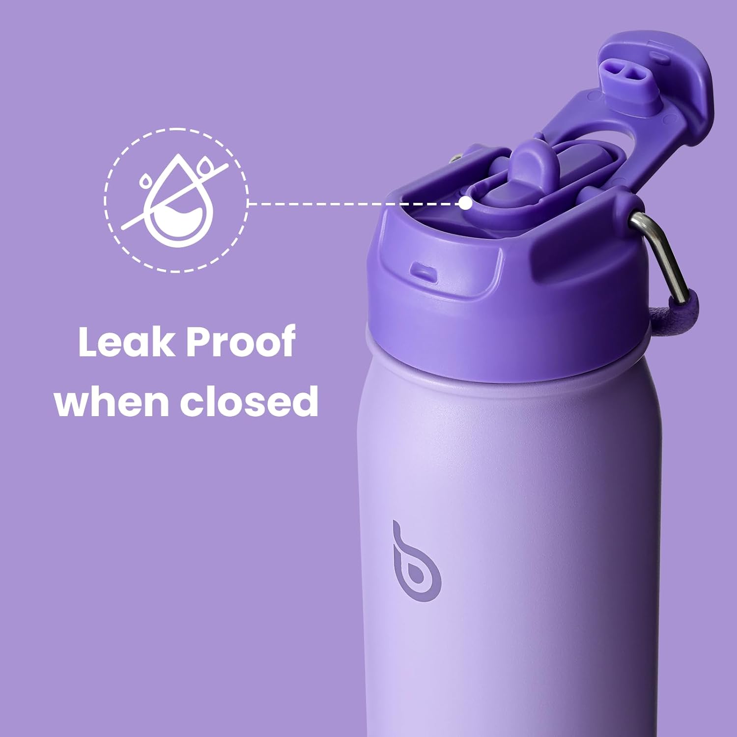 BOTTLE BOTTLE 16 oz sports water bottle stainless steel insulated kids water bottle with straw and pills holder for gifts and school (purple) - Image 4