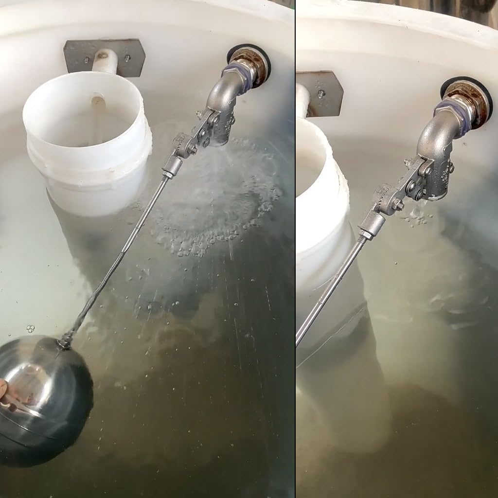Válvula de Bola de Acero con Flotador, Válvula de Flotador de Codo de 90 Grados de Acero Inoxidable, 0,5-1,5 Pulgadas, for cisternas y Tanques de expansión(1.25 Inch)