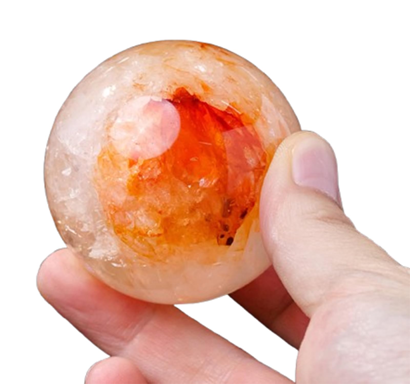 RVBLRDSE Red Gum Flower Crystal Gemstone Ball with Stand, Stone Sphere for Witchcraft and Decorative Balls,Feng Shui Ornaments,50~55mm Gemstone Stone