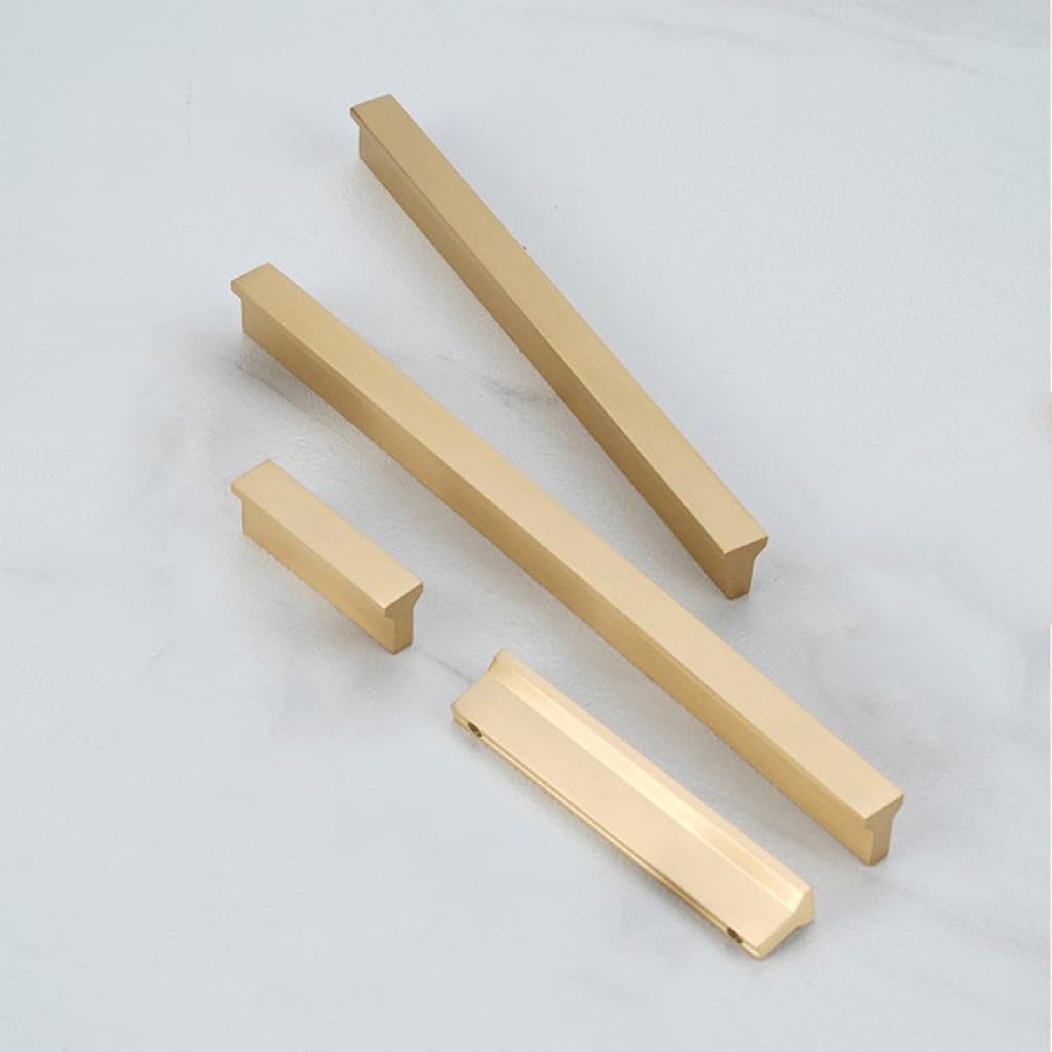 Goldene Schrankgriffe Vintage 2 Stück Möbelgriffe Massivmessing Bürstet Kupfer Gesamtlänge 50-1000 mm T Griffe Türo Türgriffe Kleiderschrank mit Schrauben 50 mm, Gold, Hole spacing:512mm/20.1in