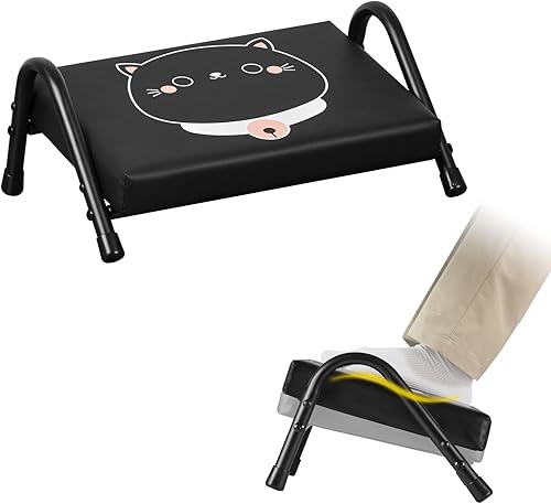 FUSLITE Reposapiés para debajo del escritorio en el trabajo, reposapiés ergonómico para uso en la oficina, alturas, alivia el dolor en la parte