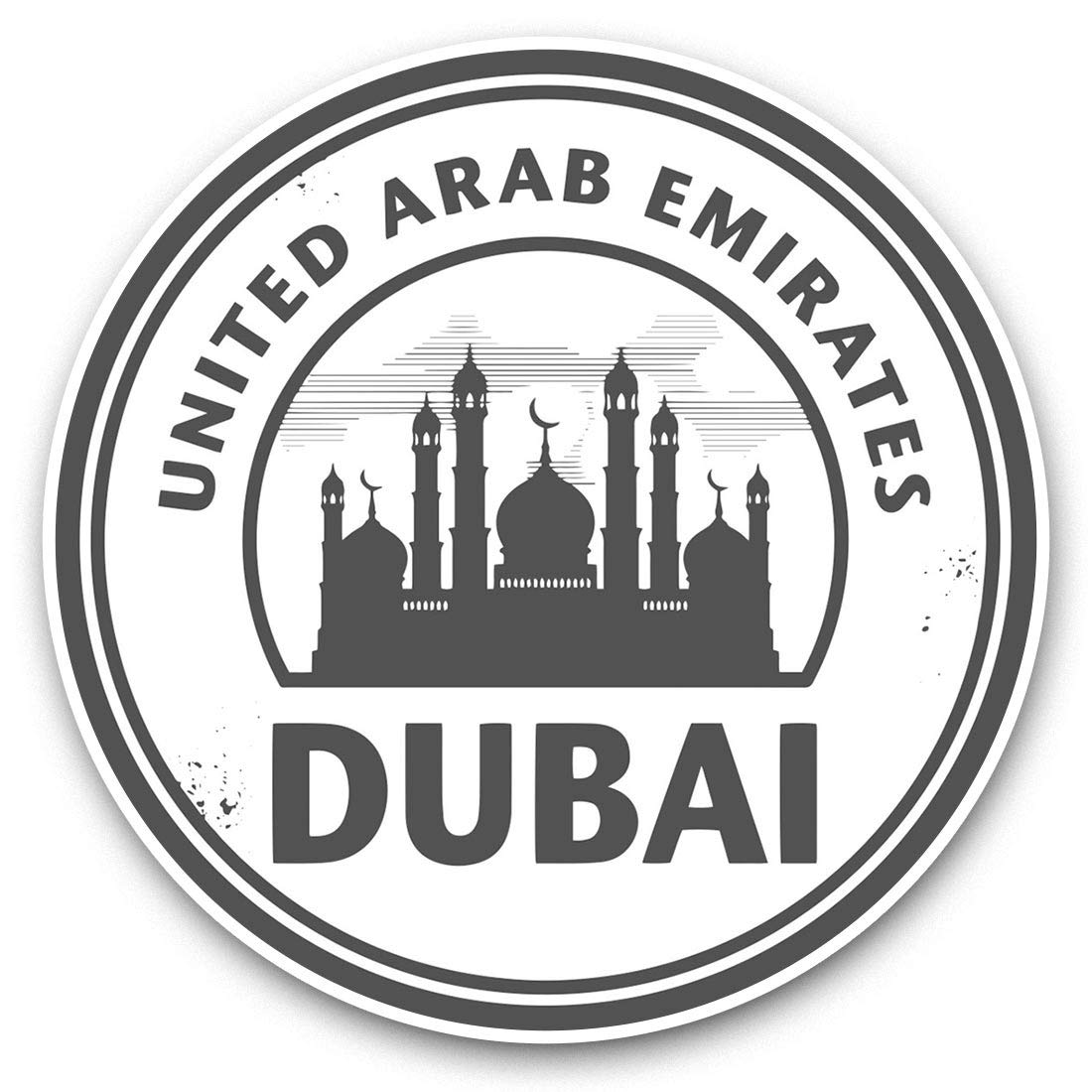 Destination Vinyl Ltd Bw United Arab Emirates Dubai Uae 40117 Awesome Vinyl Stickers (Set Of 2) 7.5Cm (Bw) - United Arab Emirates Dubai Uae Fun Decals For Laptops,Tablets,Luggage,Scrap Booking,Fridges #40117