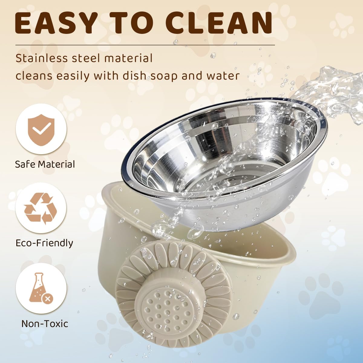 2Pcs Pets Lightweight Stainless Steel Bowl,Removable Stainless Steel Pet Hanging Food Water Feeder Bowl for Puppy Dog Cat Rabbit Ferret Bird Gunea Pigs (Large) - image 7