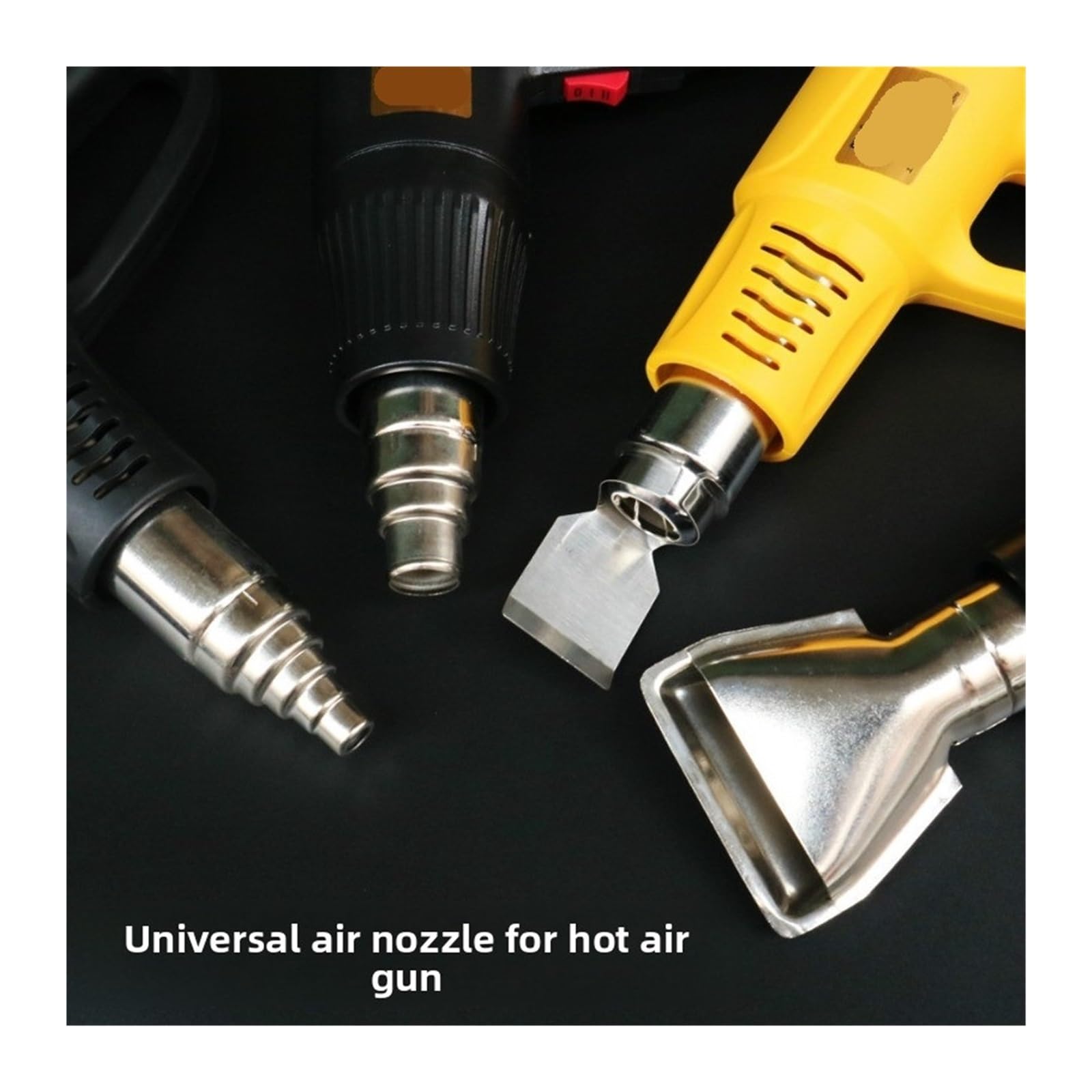 Kit ugelli ad aria calda da 9 pezzi, tubo di raccolta for pistola termica portatile universale | Teste tonde e piatte a tre/cinque strati for lavori di riscaldamento