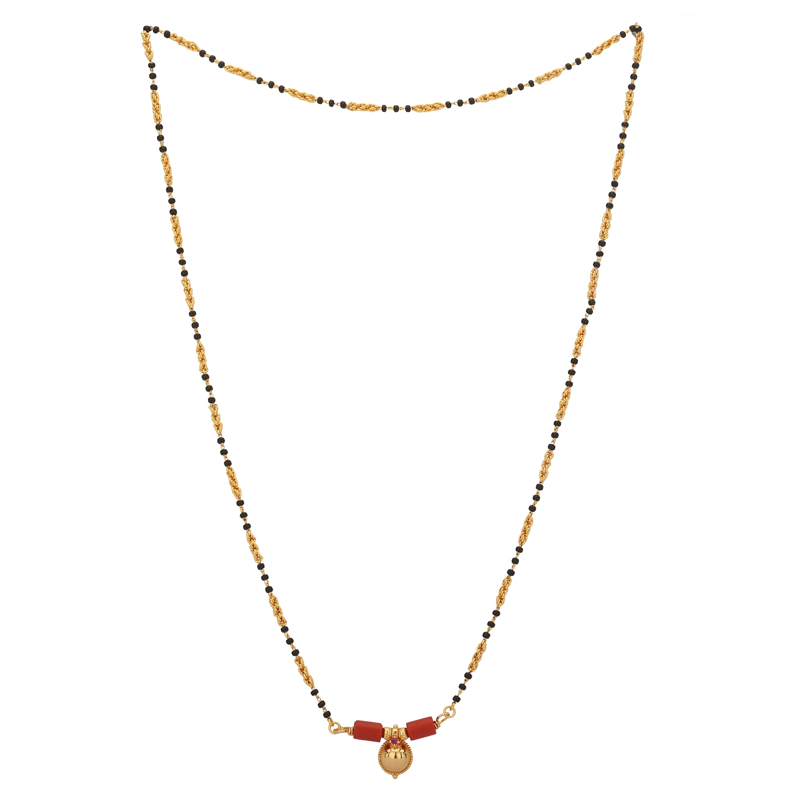 Radhas Creations Copper And Brass Traditional Black Beads Chain Style Mangalsutra For Women | Fashion Jewellery For Women | Mangalsutra And Tanmaniya No.1071 (B0BRJFHWMB) Amazon Price History, Amazon Price Tracker