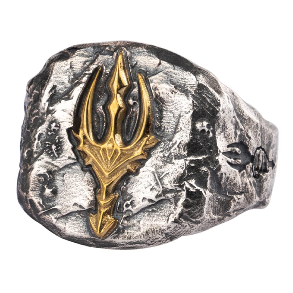 Vintage 925 Sterling Silber Poseidon Dreizack Ring Seemann Ring Griechischer Schmuck für Herren Damen Offen Verstellbar