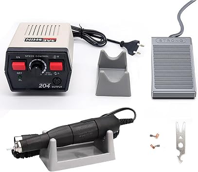 35k Rpm Micro motor, Strong 204+102L Handle with Pedal Mode Micro Motor, Lab Equipment for Lab,Jewelry,Ceramics,Silicone,Glasswork,Woodcarving, Artware