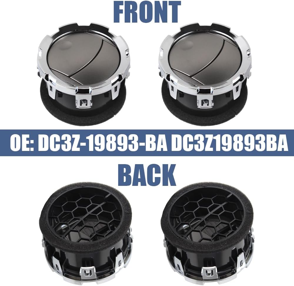 4 PCS Dashboard Air Conditioning AC Heater Vent Interior Set silver Compatible with Ford F250 F350 F450 F550 2011-2016 Replaces DC3Z-19893-BA DC3Z19893BA