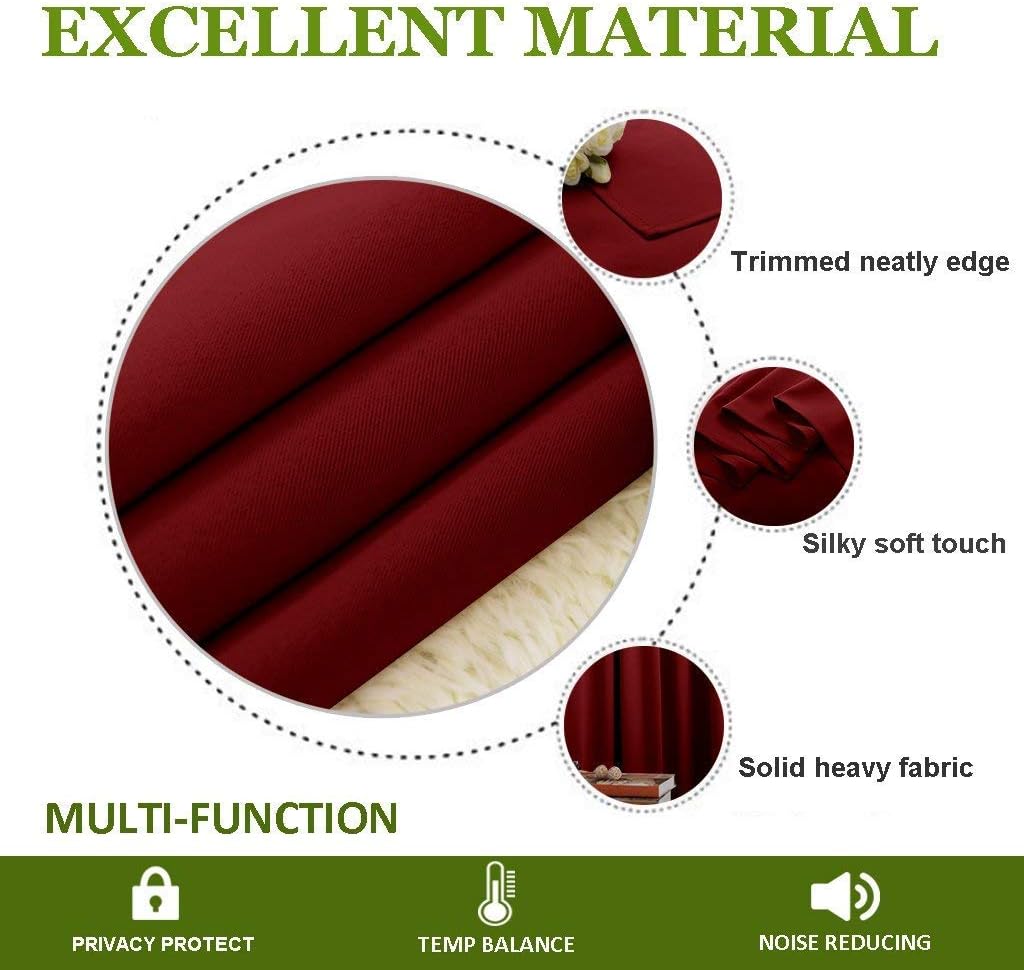 Sky Wave Double Pinch Pleated Soft Touch Blackout 100% Polyester Curtains for Room Darkening and Decoration with Hanging via Hooks. (Burgundy 80 Inch Wide by 72 Inch Long- 2 Pannels Combined Size)