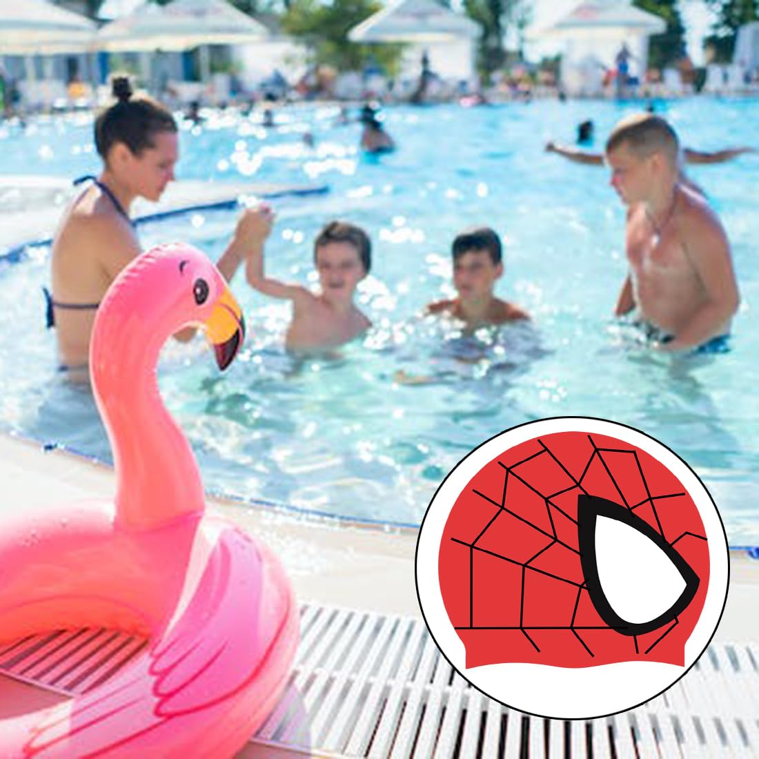 Cuffia Da Nuoto Bambini - 2 Pezzi Impermeabile Siliceno Morbido Per Piscina E Sport Acquatici