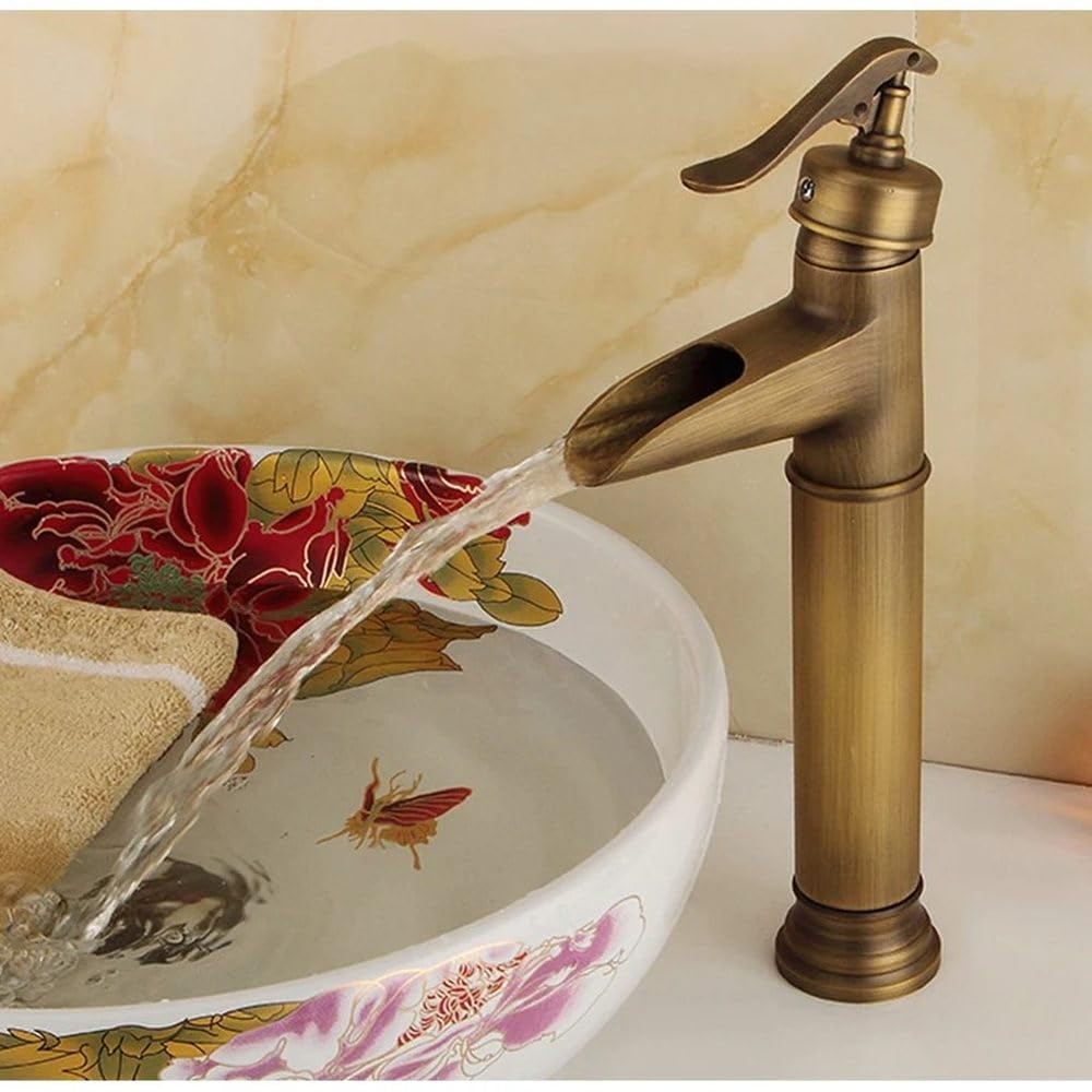 Robinets de lavabo en laiton antique SLT007S pour meuble salle de bains