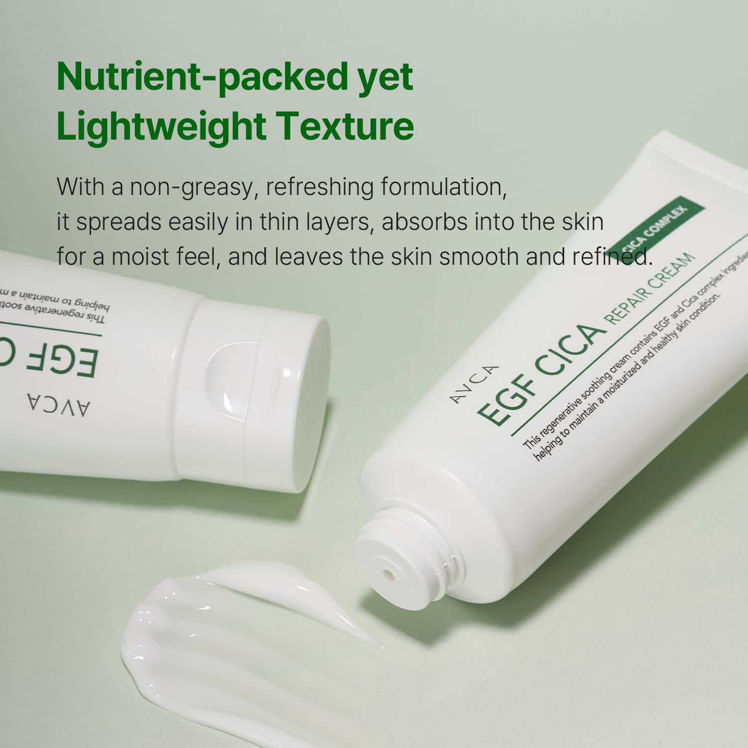 AVCA EGF Cica Repair Cream 100 mL (3.38 fl oz) – Fragrance-Free Moisturizer for Sensitive Skin with Centella & Aloe, Fast-Absorbing, Dermatologist-Tested, K-Beauty - Image 6