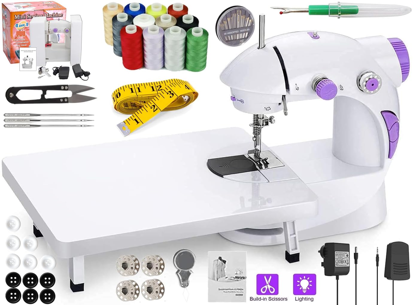 Electric Sewing Machine With Table Set, Mini Silai Machine For Home Tailoring, Stitching Machine With Foot Pedal, Adapter And Fully Loaded Sewing Kit (2026 Model) (SM201+ET+KT)-image-27