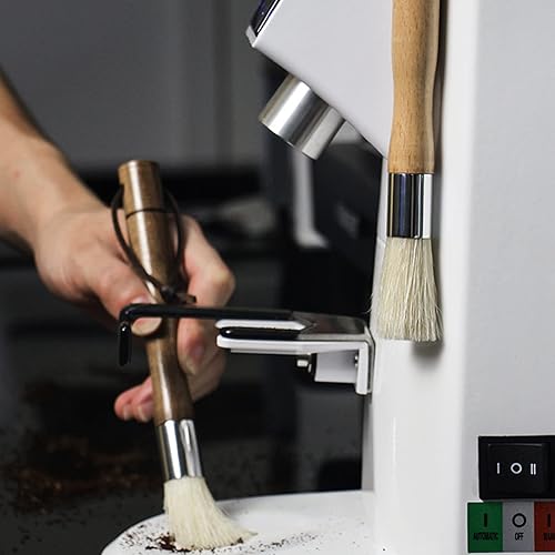 Miniatura 9 de Oumefar Cepillo para molinillo de café, cepillo negro para expreso, cerdas de polvo de nogal con cordón para barista, herramienta de café para