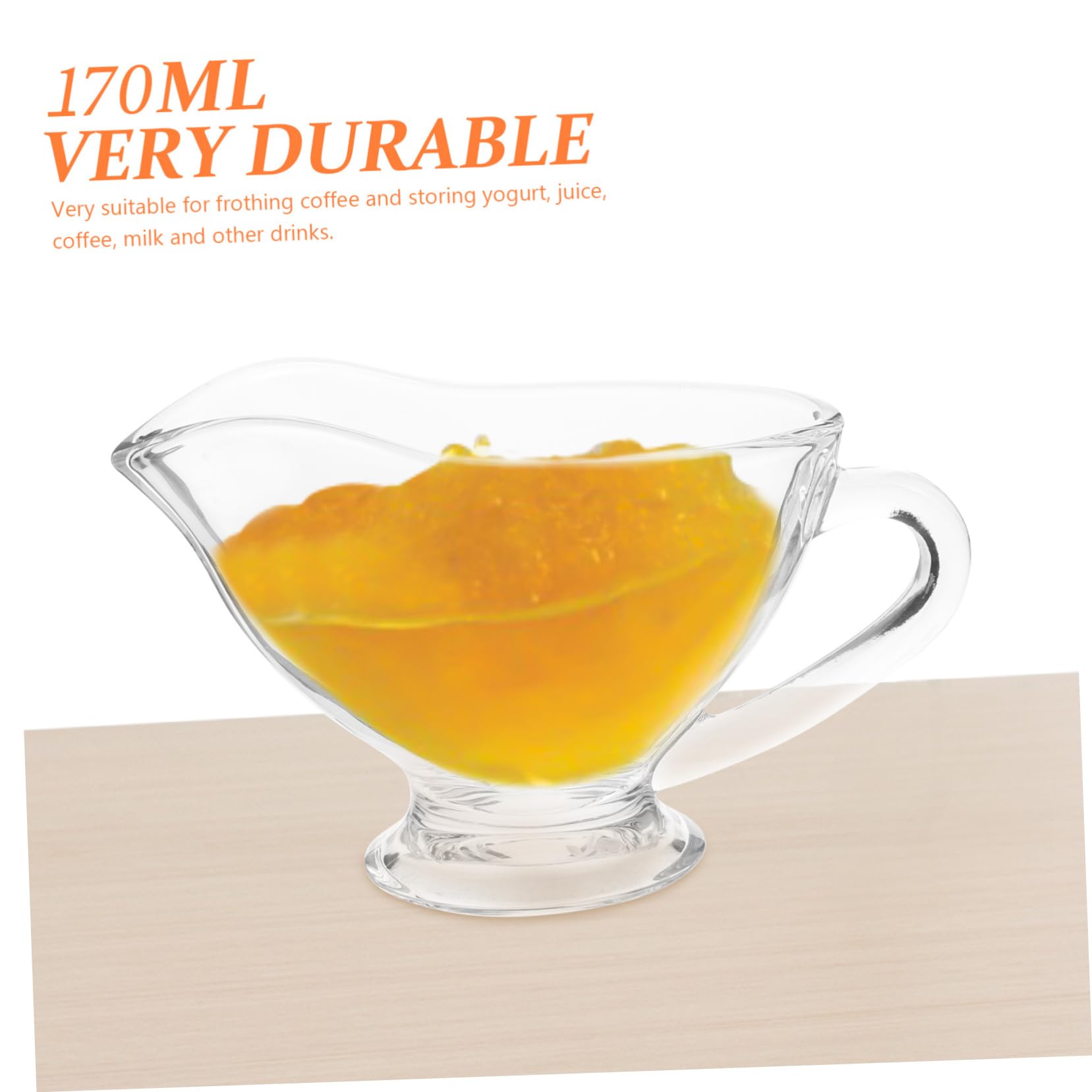 COLLBATH Sauce Boat Creamer for Coffee Sauce Pitcher Coffee Dispenser Coffee Container Gravy Jug Mini Containers Turkey Gravy Boat Creamer Pitcher Condiment Container Milk Mug Glass