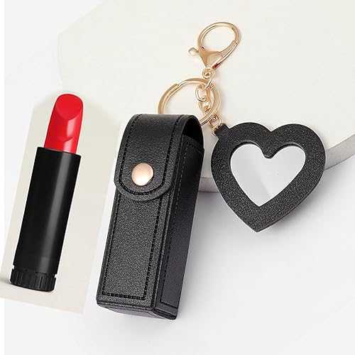 Miniatura 4 de Yurtziru Organizador de lápiz labial con espejo, soporte portátil para lápiz labial, bolsa de brillo de labios, estuche para lápices labiales para