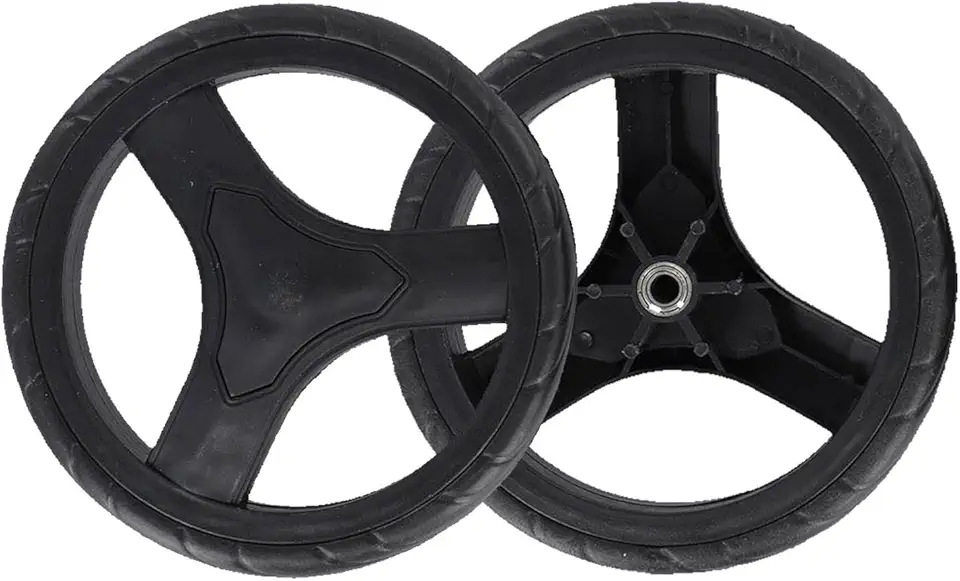 Rodas de substituição para carrinho de compras 170 mm, rodas de rodízio de borracha de plástico, kit de reparo de roda de caminhão de mão 17 cm, rolamentos de rolo de carrinho utilitário preto prata