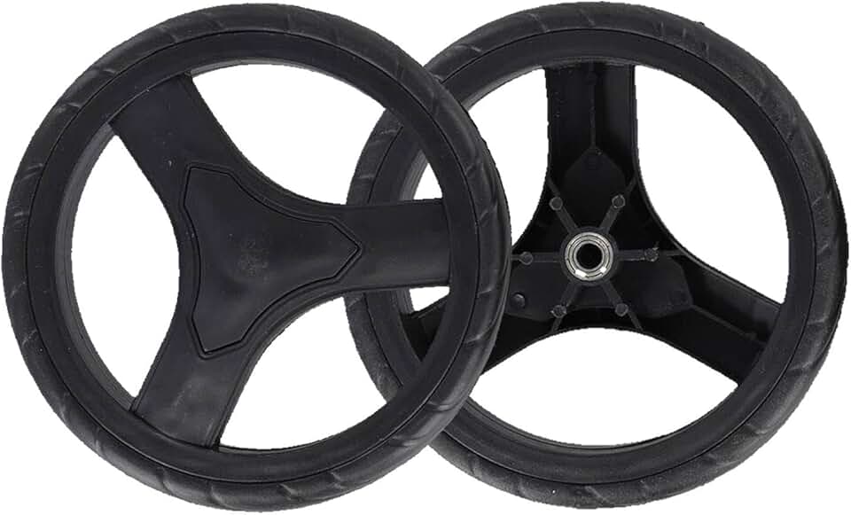Rodas de substituição para carrinho de compras 170 mm, rodas de rodízio de borracha de plástico, kit de reparo de roda de caminhão de mão 17 cm, rolamentos de rolo de carrinho utilitário preto prata