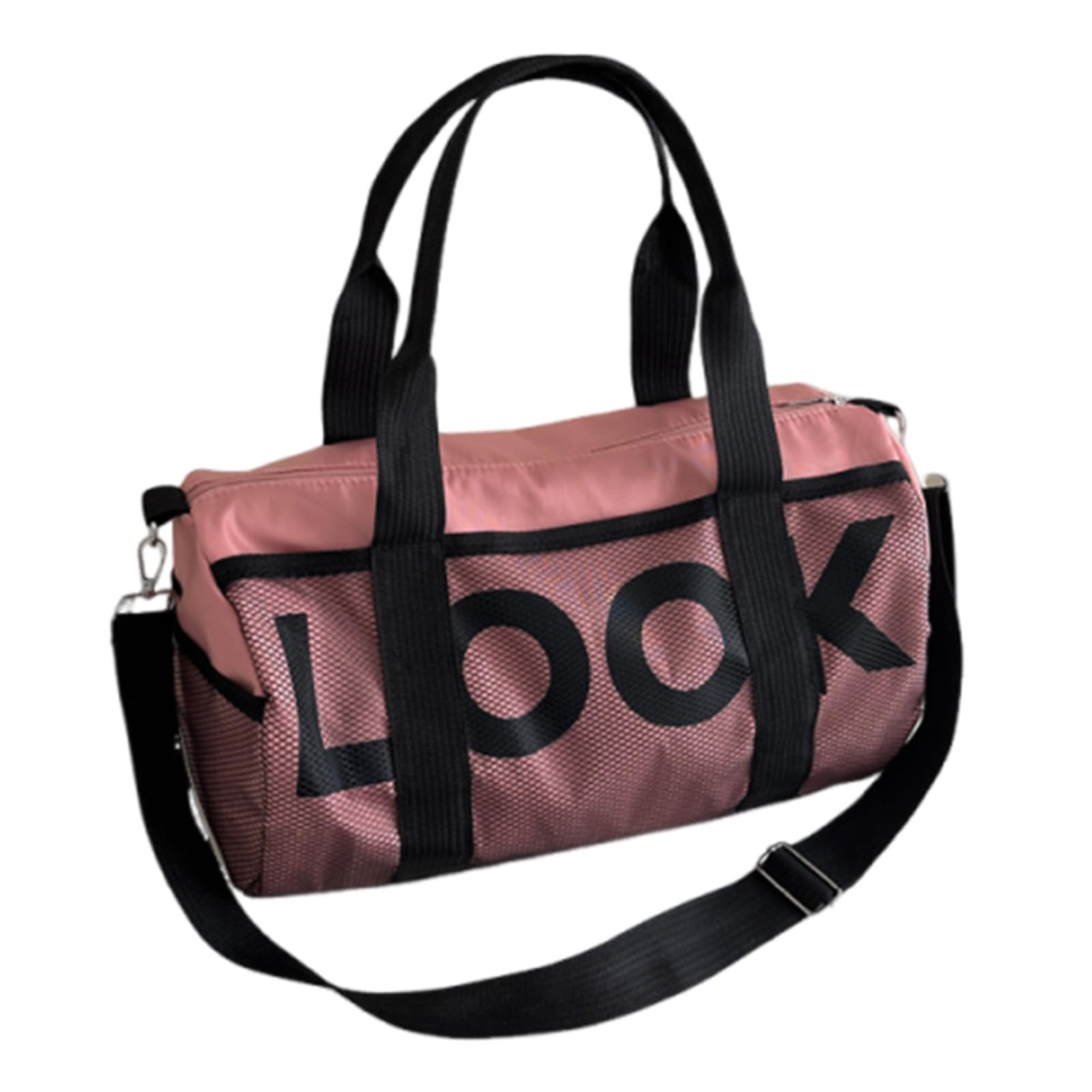 Small Gym Bag, Mini Gym Bag, Holdall, Waterpoof Travel Bag with Multiple Pockets, Adjustable Hand Strap Small Handbag Travel Duffle Bag for Fitness Travel Shopping Weekend(Pink)