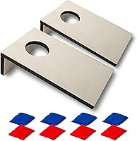 DBlosp Mini Tabletop Cornhole Boards - 7.8x4.7in Wooden Desktop Toss Game with 8 Bean Bags, Portable for Office Travel