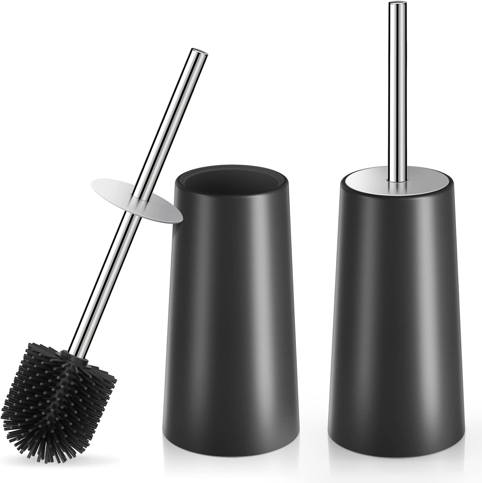 Amazon Basics Toilet Bowl Brush and Holder Liquid Black