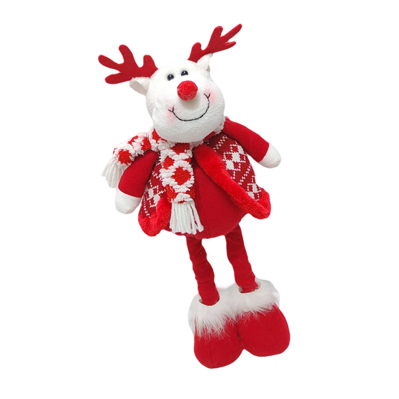Tsophreniq Height Adjustable Christmas Plush Ornament Stuffed Doll Holiday Decoration for Home School Decoration Christmas Doll Stretch Ornament