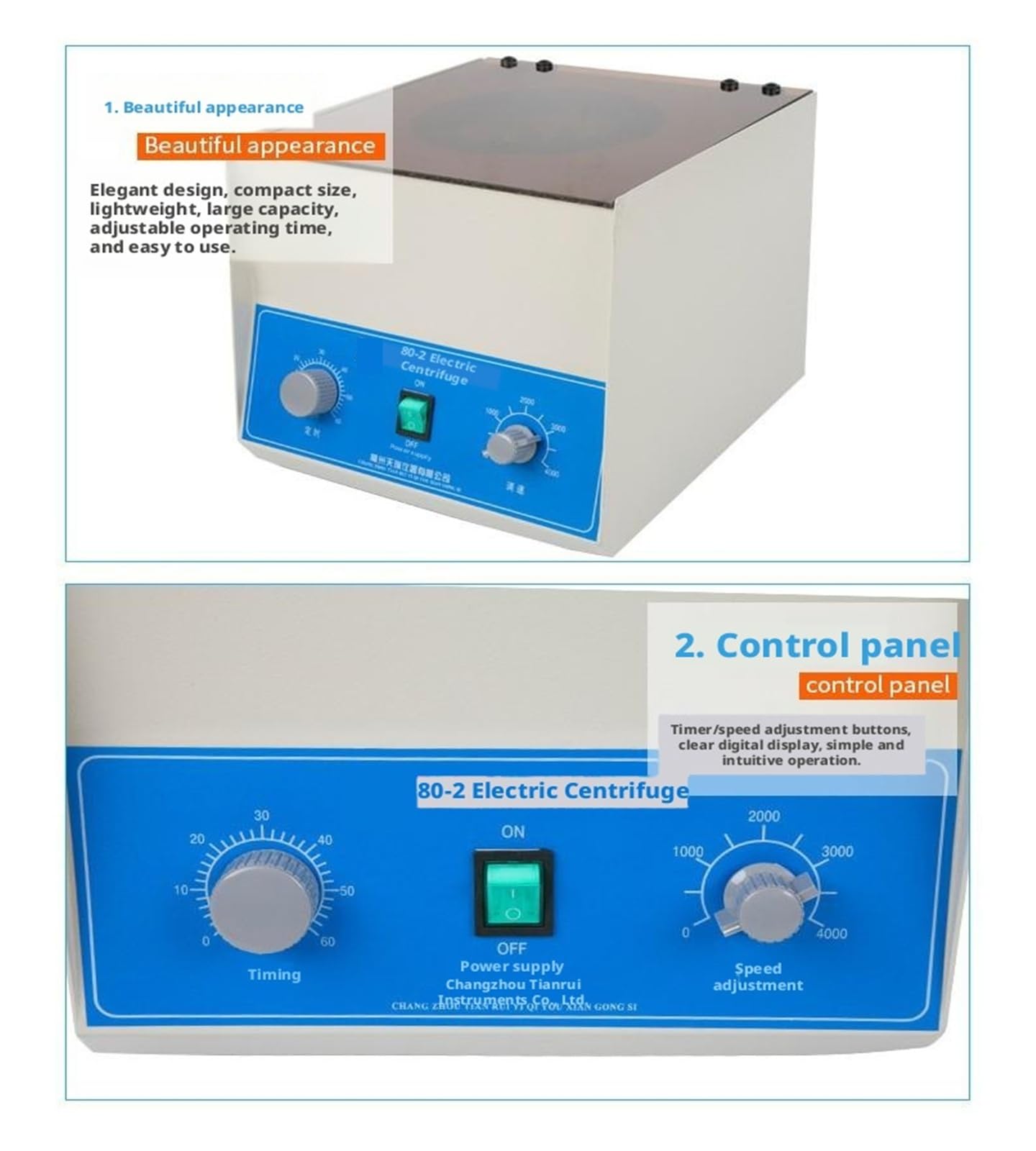 Centrífuga vertical de laboratorio eléctrica de baja velocidad de sobremesa de gran capacidad de 4000 RPM con temporizador y control Control de velocidad
