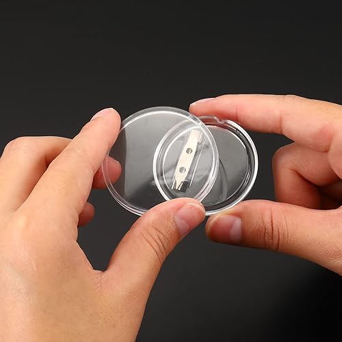 Miniatura 4 de PATIKIL Insignia de botón acrílico de 144 pulgadas juego de 10 insignias de botones redondos en blanco para suministros de manualidades insignias de