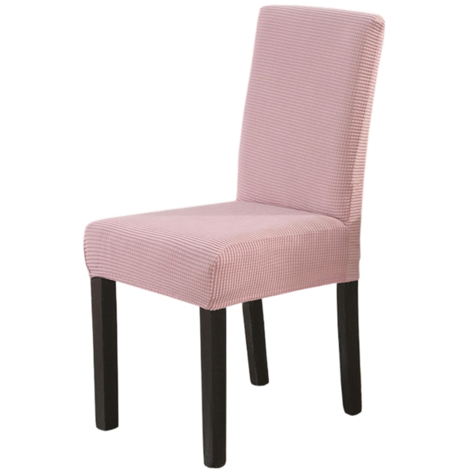Treer Dining Chair Covers Set of 2 4 6 8, Stretch Chair Covers for Dining Room Washable Removable Soft Elastic Slipcovers Seat Protector for Kitchen Dining Room (Corn Velvet - Pink,4)