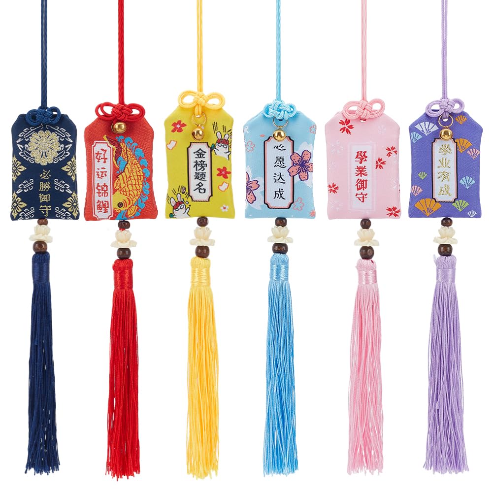 Set Di 5 Amuleti Portafortuna Giapponesi Omamori - Per Successo, Salute, Ricchezza E Amore | Ideali Per Auto, Borsa O Casa - Foto 5
