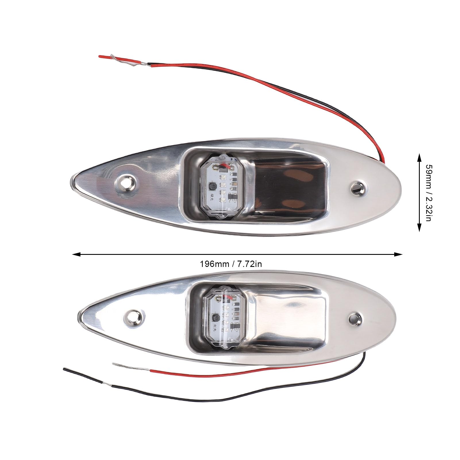 Luce di Navigazione a LED, Luce di Prua Marina in Acciaio Inossidabile, da Incasso IP67 con Struttura Durevole, Ideale per Barche Sotto i 20 Metri
