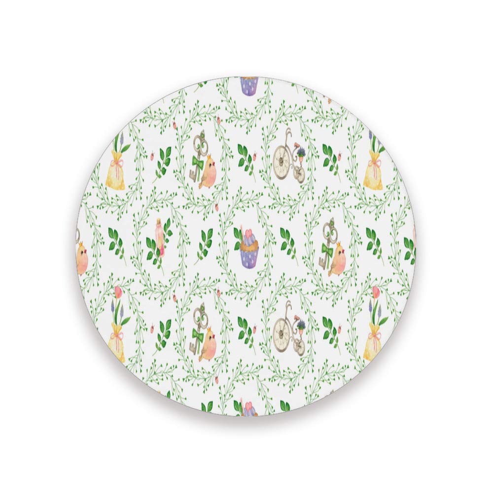 Dessous de verre absorbants céramique liège aquarelle feuilles vertes décoration table salon