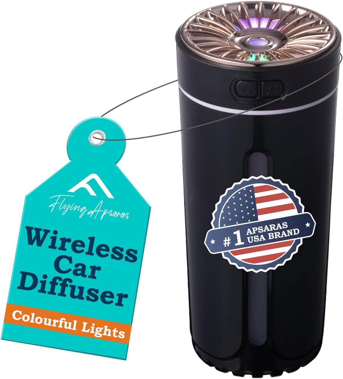 Car Diffuser Humidifier USB Aromatherapy Essential Oil Diffuser Car Air Freshener Diffuser USB Cool Mist Mini Portable Diffuser for Car Home Office Bedroom (Black)