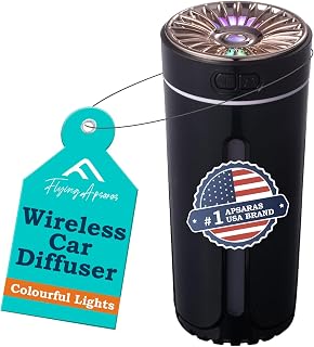 Car Diffuser Humidifier USB Aromatherapy Essential Oil Diffuser Car Air Freshener Diffuser USB Cool Mist Mini Portable Humidifier for Home Office Bedroom (Black)