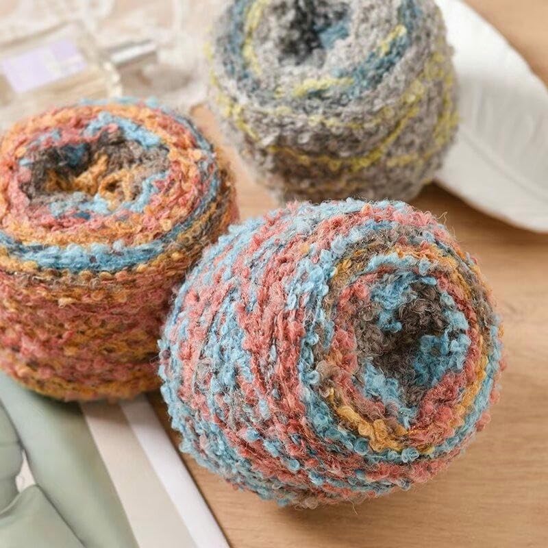 4/6/8/10 Rollos 100g Hilo de Lana Degradado, Hilo de Crochet de Bucle de Colores, para Tejer a Mano Chales, Bufandas, Gorros, Suéteres y Manualidades