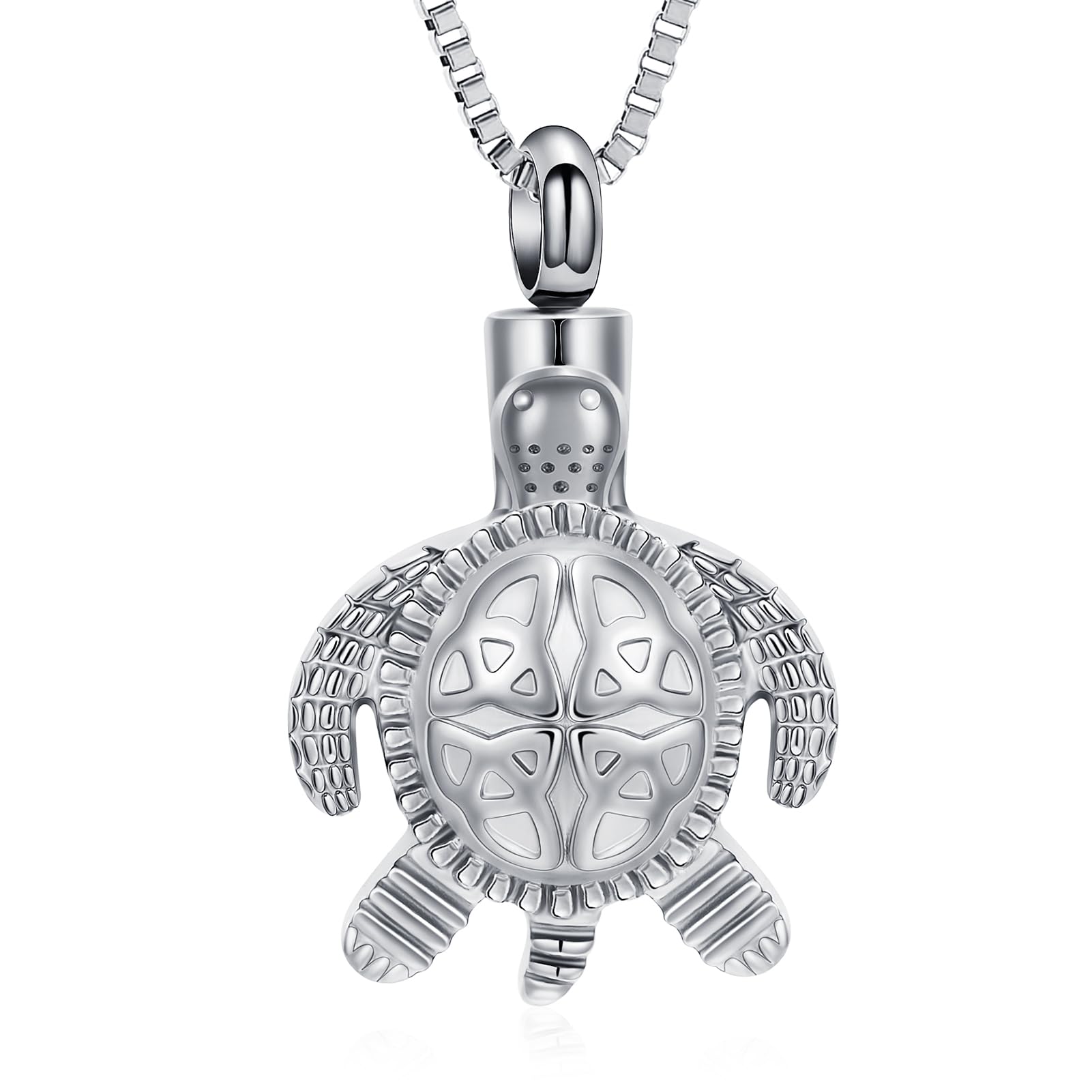 XSMZB Sea Turtle Cremation Jewelry Urn Necklace for Ashes Turtle Funeral Keepsake Ashes Holder Memorial Urn Pendant for Human/Pet