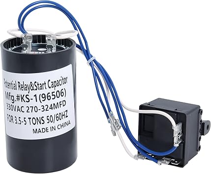 Replacement 96506 Ks1 Hard Start Kit Compatible with Kick-Start, 3.5 to 5 ton Max Torque Hard Start Device Works with Single-phase 208V, 230V and 265V A/C Refrigeration and Heat Pump Compressors