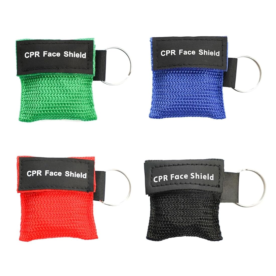 4 Pezzi CPR Maschera Portachiavi Anello Set da CPR Mask Kit Face Shield Maschere Respiratore per il primo soccorso o la formazione AED