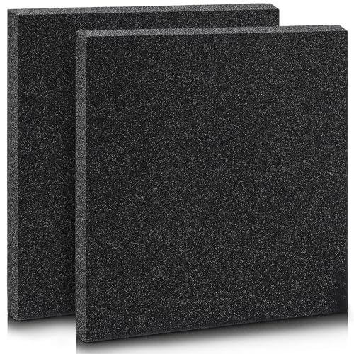 Accesorios De Computadoras, Personal Computer Pangda - 2 almohadillas para orejas de espuma negra de 12 x 12 x 0.25 pulgadas, lámina de espuma de poliuretano cortable, alta densidad, no corrosiva,...