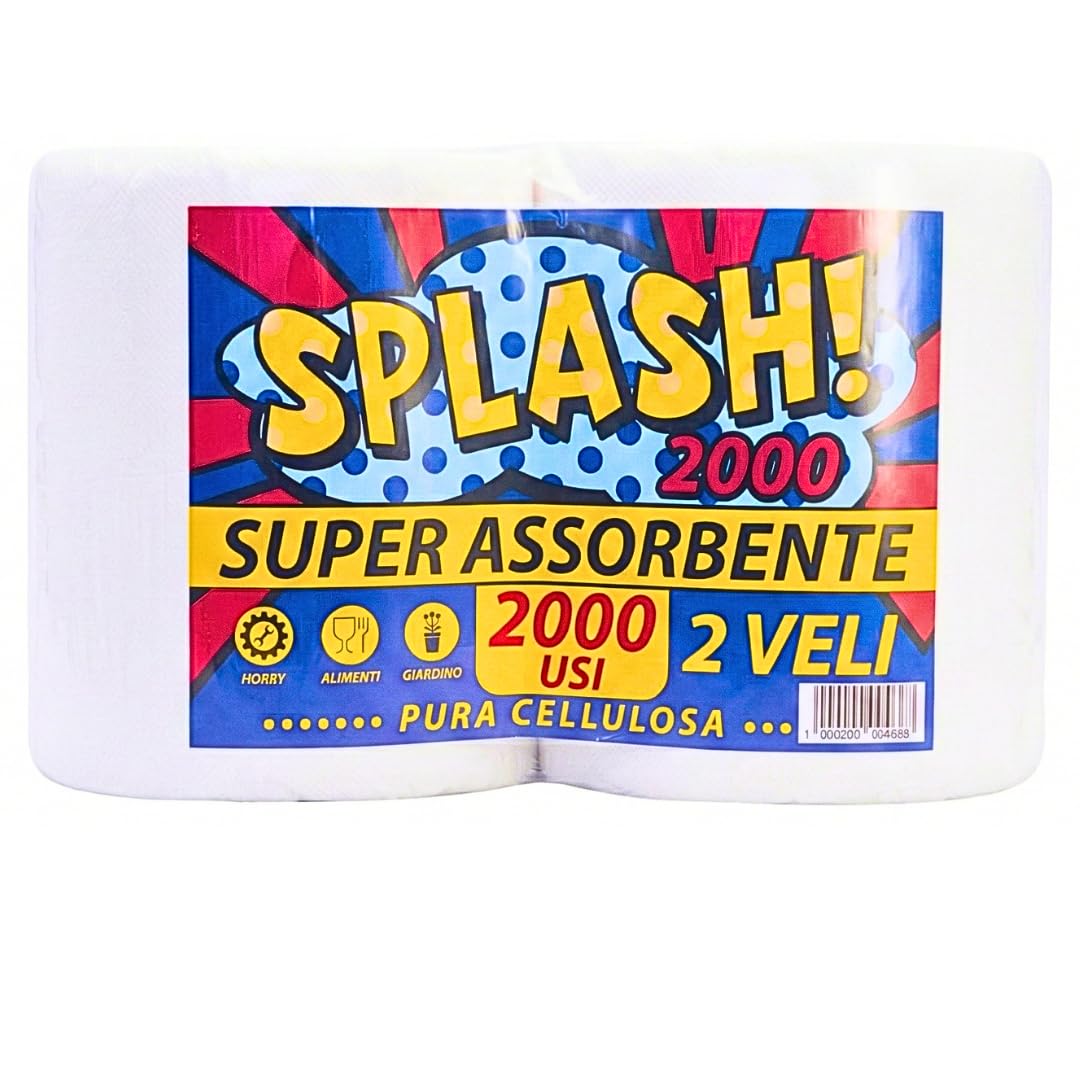 Rotoloni MAXI carta Asciugatutto Splash 2000 - strappi in cellulosa super assorbente