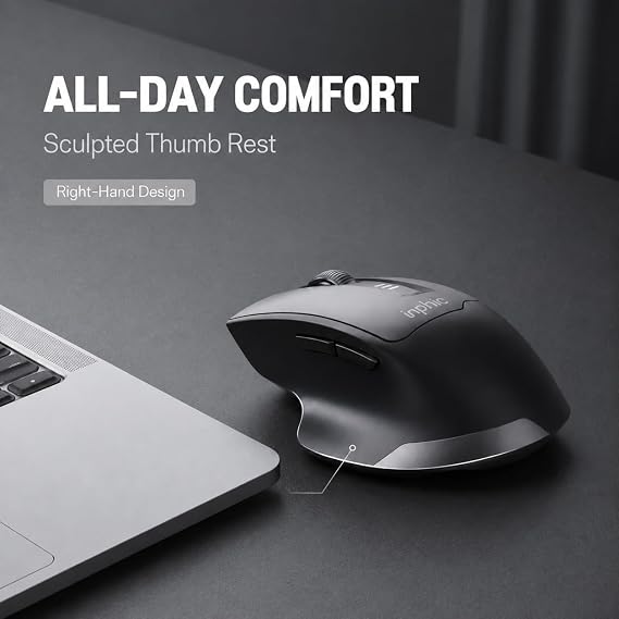 INPHIC Wireless Mouse Rechargeable, [Battery Level Visible], Silent Click