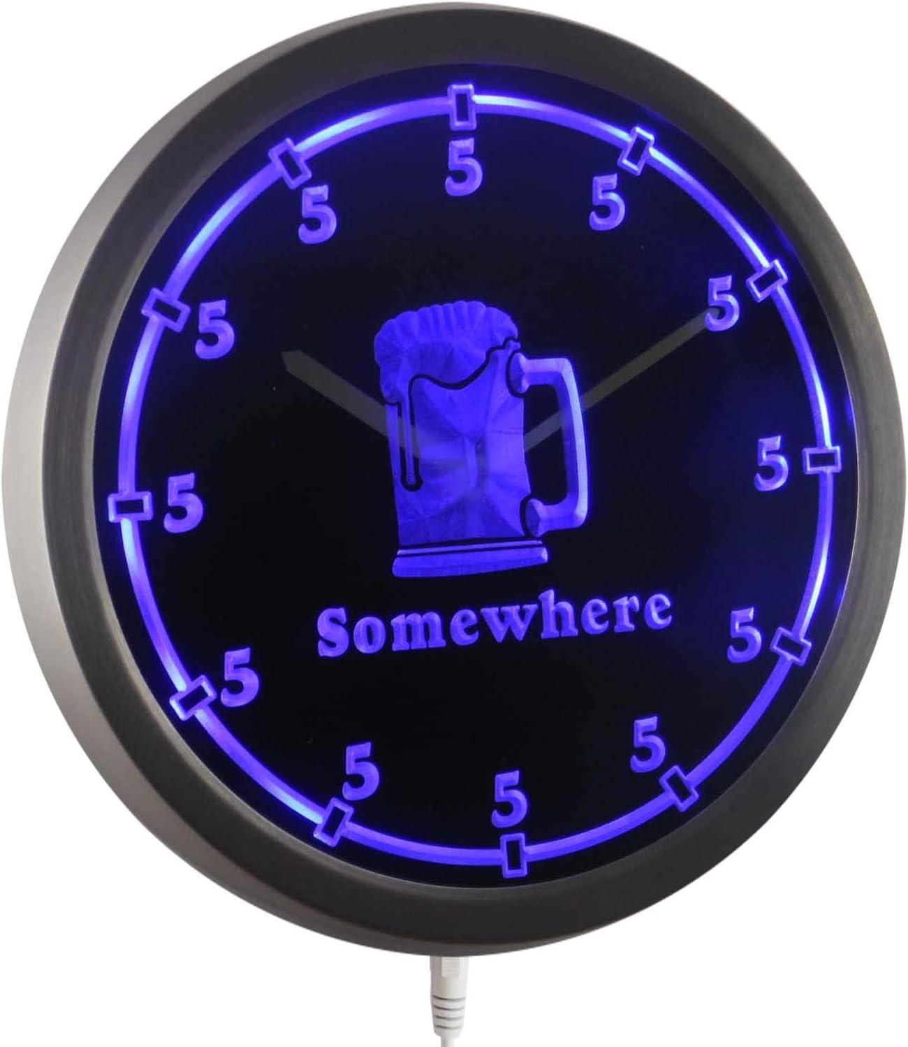 ADVPRO nc0700-b Five O'clock Somewhere Neon Sign LED Wall Clock