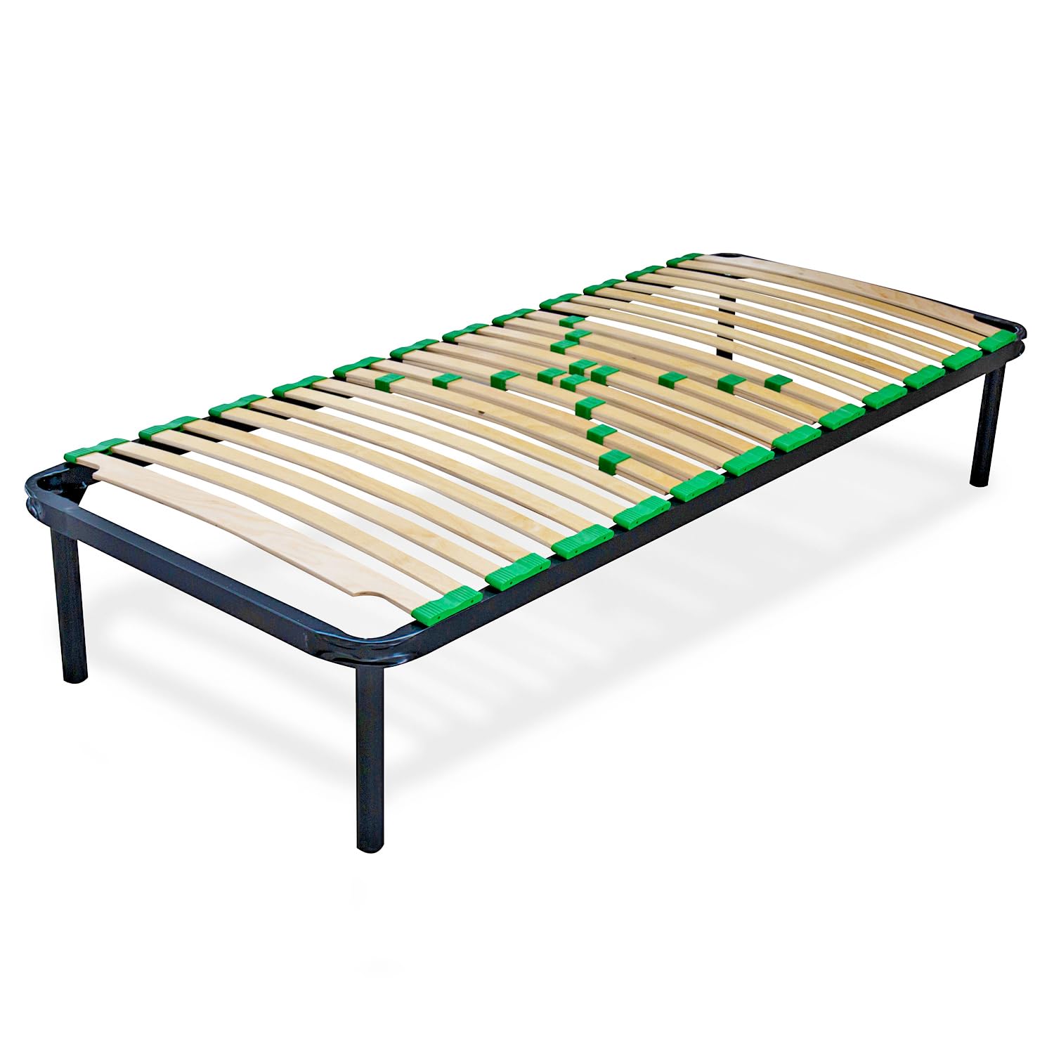 EVERGREENWEB Miglior Rete Letto Singolo 80x200 Alta 35 cm a 24 Doghe in Legno con Regolatori di Rigidità Ortopedica, Struttura Rinforzata in Ferro, Base da Incasso per Letto + Kit 4 Piedi Smontabili