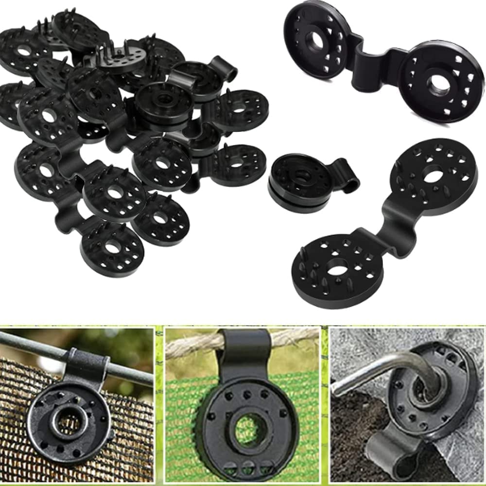 Clips de plástico para tela de sombra y fijación de invernaderos negros de 50 piezas